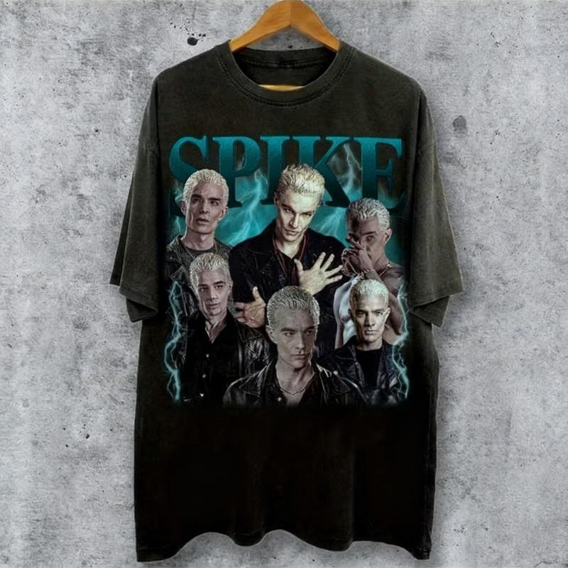 Vampire Hunter Buffy Spike Tshirt TV Drama Merchandise Mens Tshirt Summer Unisex Casual Tshirt