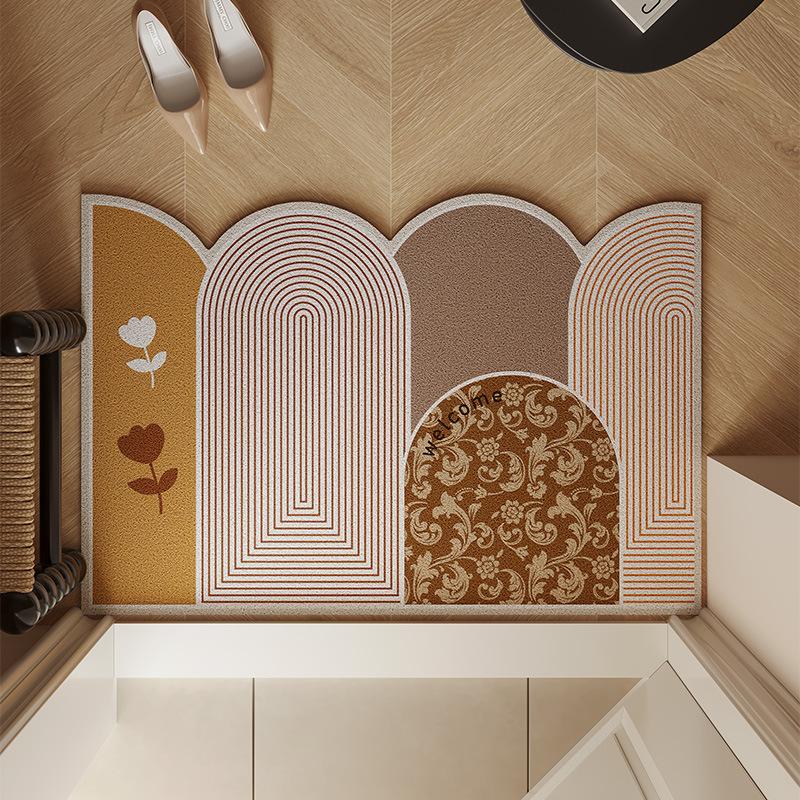 Felpudo para Puerta de Entrada Anillo de Alambre Área para Zapatos Felpudo de Pie de Gama Alta Resistente a la Suciedad Antideslizante Felpudo para Puerta de Entrada Doméstico con Forma Especial