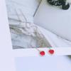 New Simple Fashion Dripping Red Love Ear Line 925 Sterling Silver Jewelry Sweet Cute Peach Heart Popular Earrings  E187