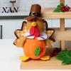 Autumn Home Decor Thanksgiving Plush Turkey Doll, Stuffed Animal Figurine, Soft Plushie Harvest Tabletop Decoration for Desktop Tired Tray Party