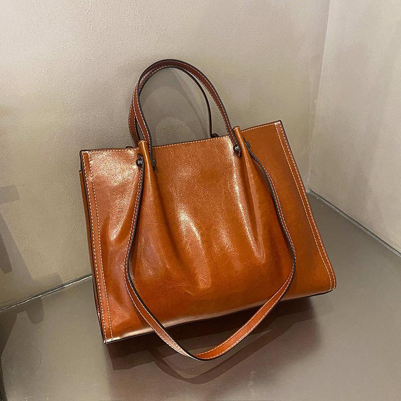 

Сумка-тоут на одно плечо Большой вместимости Высококлассная женская сумка Сумка кроссбоди из натуральной кожи One Size