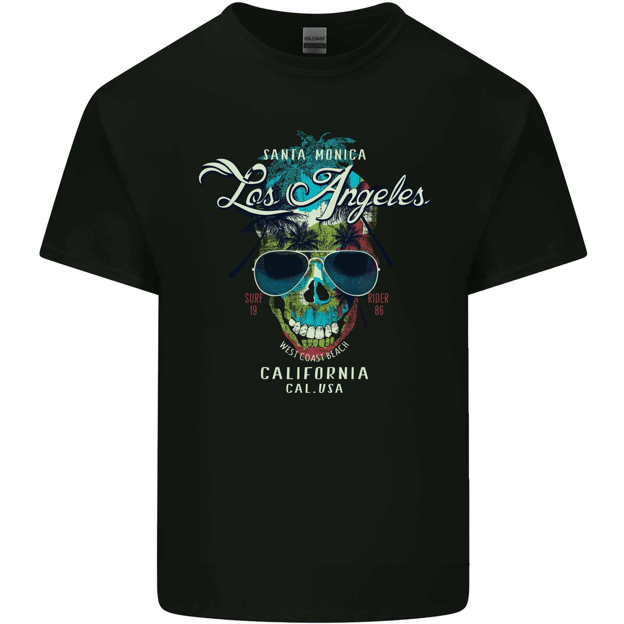 Los Angeles Surf Skull Surfing Unisexs Light Cotton TShirt S