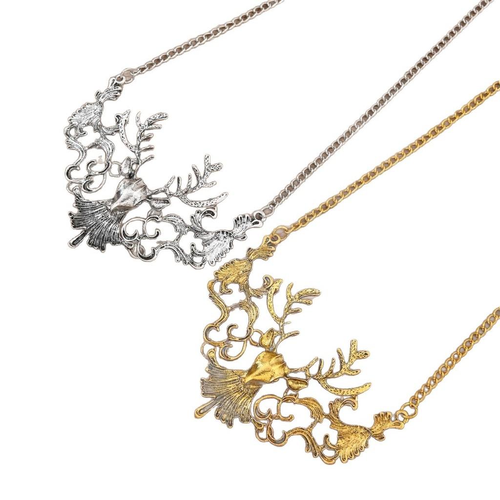 Vintage Christmas Deer Necklace With Zinc Alloy Animal Pendant For Women Holiday Jewelry