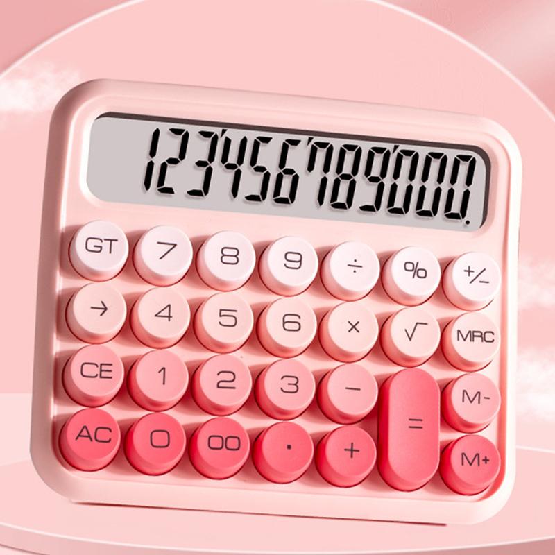 Mekanik Tuşlar Retro Daktilo Hesap Makinesi Kırtasiye Büyük Ekran Vintage Gradyan Renkli Hesap Makinesi Kullanımı Kolay Taşınabilir