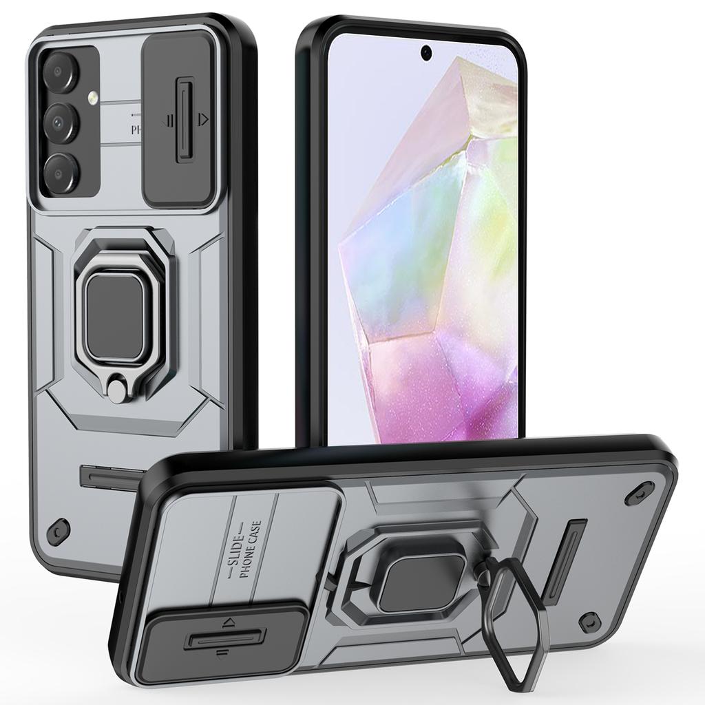 For Samsung Galaxy A15 4G/A15 5G Protective Case Slide Lens Cover PC+TPU Phone Shell