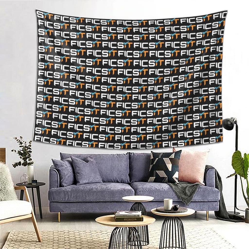 FICSIT Satisfactory Logo Tapestry Wall Hanging Aesthetic Home Decor Tapestries for Dorm Room