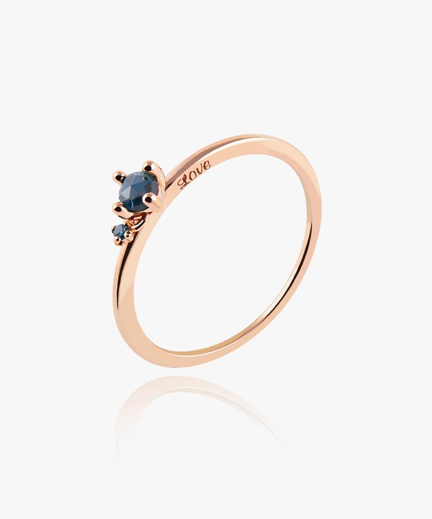 Helene Jewelry 14K 18K Aria Rough Blue Diamond Miss Ring Gold Ring