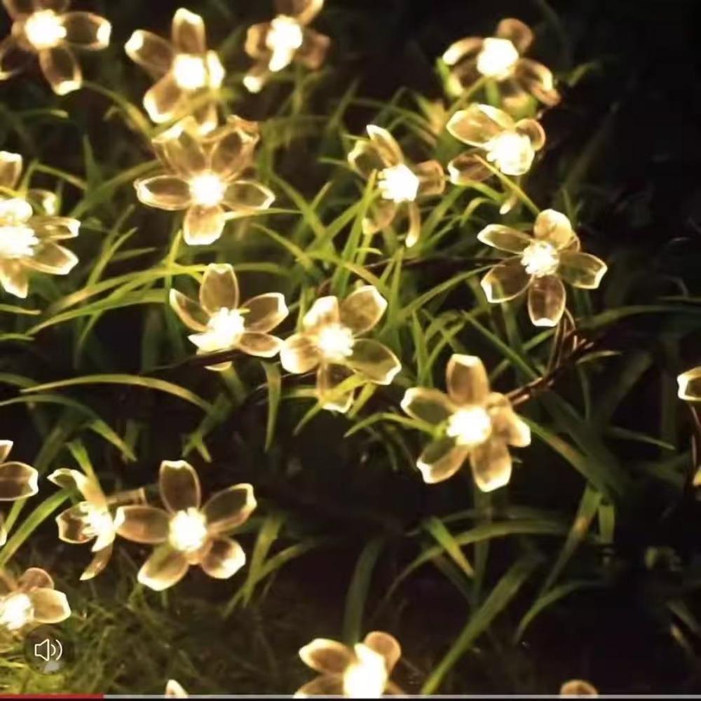Waterproof Cherry Flower Light 20 LED Outdoor String Lights Solar String Lights  Outdoor Use