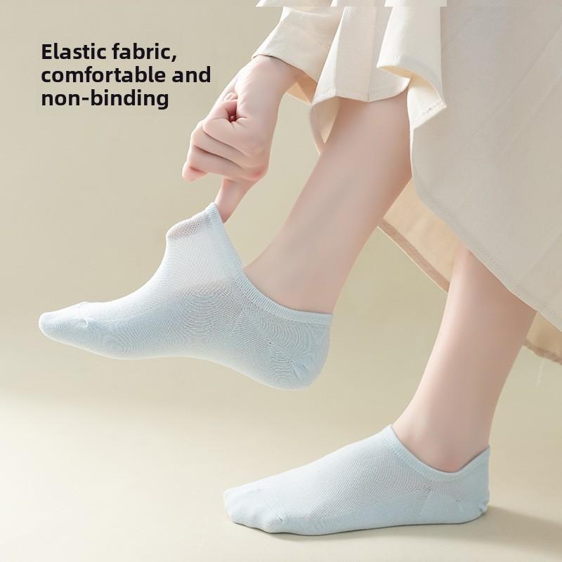 Sock Children's Summer Pure Cotton Thin Mesh Short Socks, Breathable, Odor-resistant, Sweat-absorbent, Shallow-cut Boat-shaped Socks