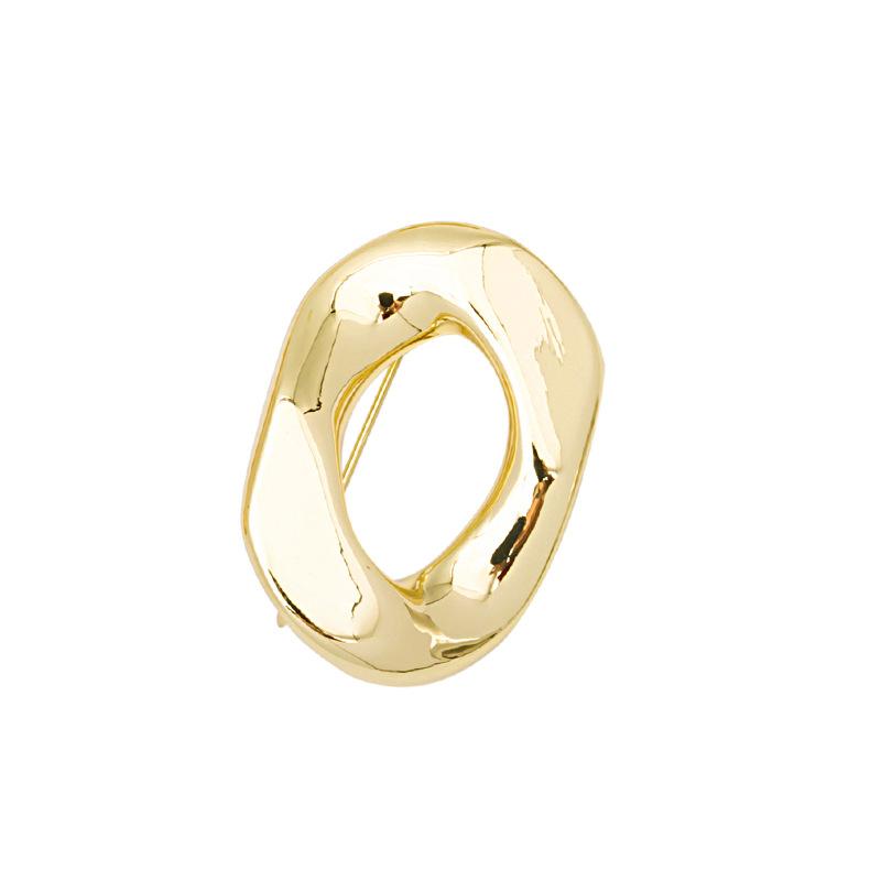 1 Stück Modische Minimalistische Unregelmäßige Hohl O-Form Brosche, Vintage Minimalistischer Eleganter Stil Schmuckaccessoire für Anzüge und Kleider