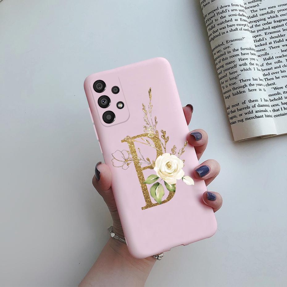 For Samsung Galaxy A53 5G Case A536B Cute Letters Silicone Soft Fundas Matte Cover Phone Case For Samsung A53 A 53 5G Coque Capa
