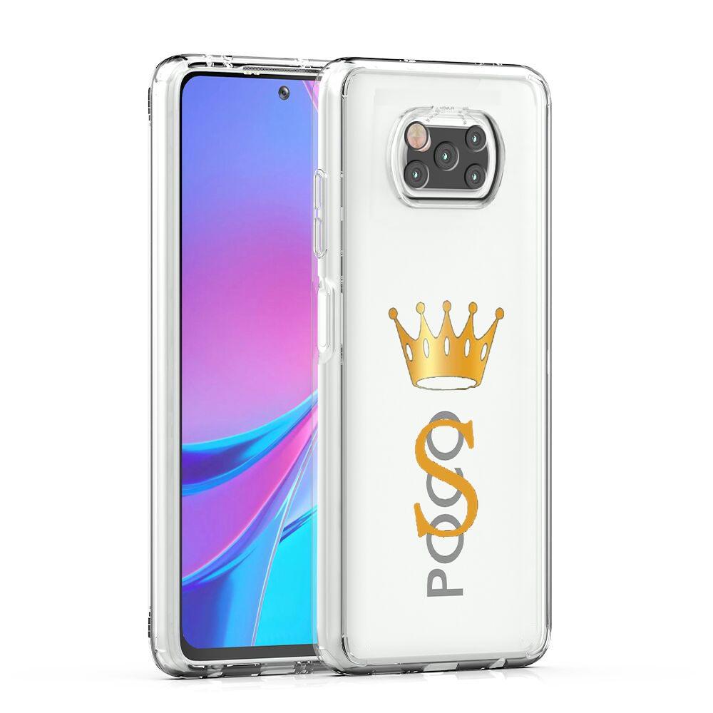 Phone Case For Xiaomi Poco X6 X5 NFC X3 F6 F5 Pro F4 F3 M3 14 13T 12T 12 13 Lite 11 Mi 5G Clear Cover Crown Letter A To b