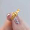 Vietnam Sand Gold-Plated Necklace & Ring Set: Women's Simple Copper Jewelry with Gilded Age Charm.