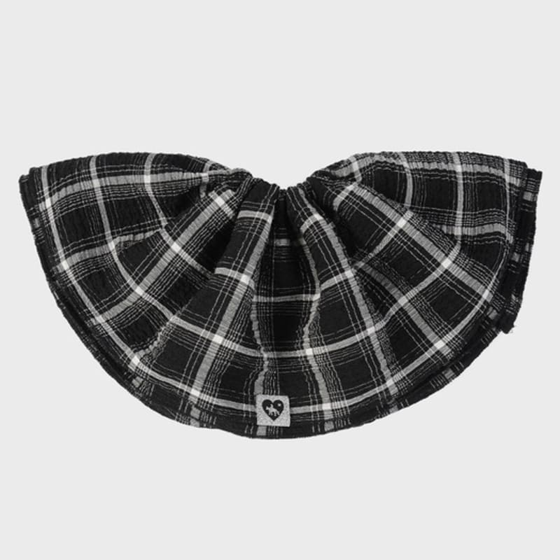 Eireve CHECK SCARF BIG SCRUNCHIE (BLACK)