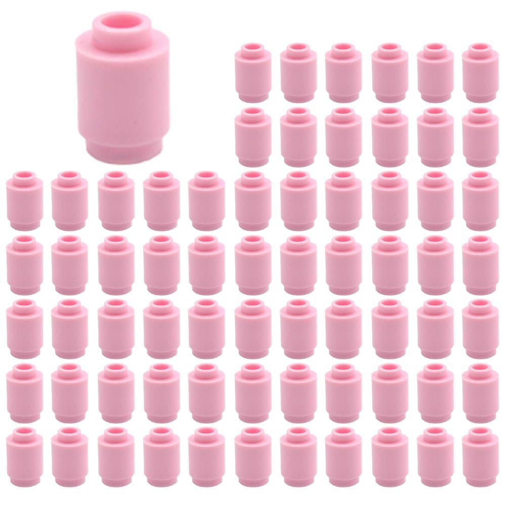 

30pcs Moc Brick Round 1x1 3062 Cylindrical Lamp Bead DIY Enlighten Building Blocks Compatible with Assembles Particles Toys розовый