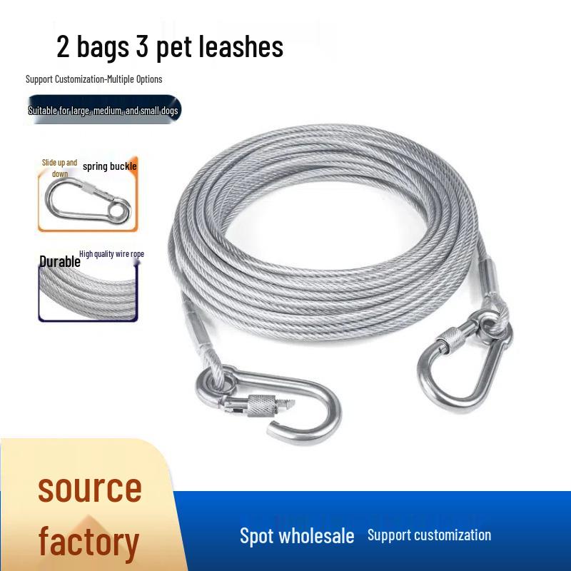 

Thickened Anti-Bite PVC Galvanized Steel Dog Leash for Large and Medium Dogs