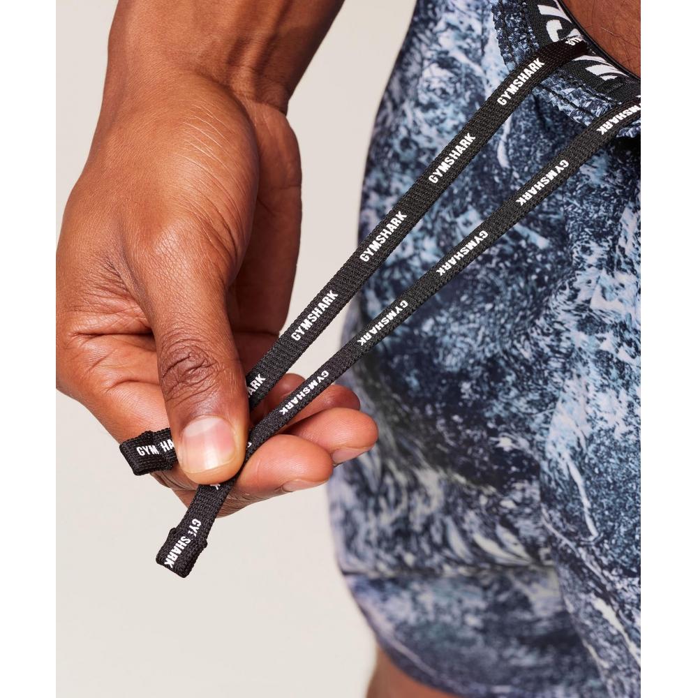 Gymshark Sport  7  Shorts Smoke Blue Black A1b3l Udxk