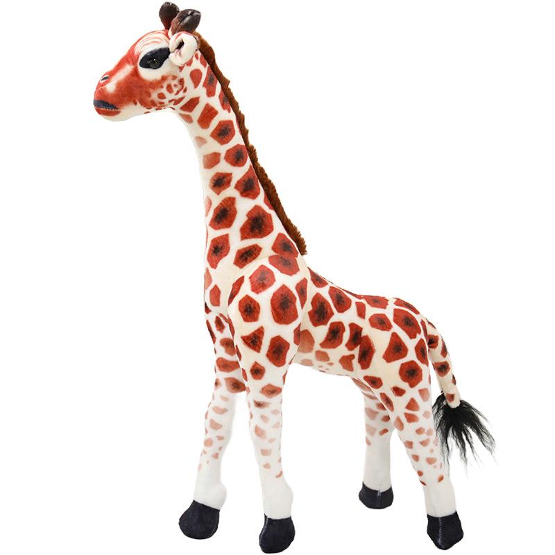 Cartoon Simulation Giraffe Doll Plush Toy Zoo Deer Sika Deer Doll Girl Soothing Rag Doll