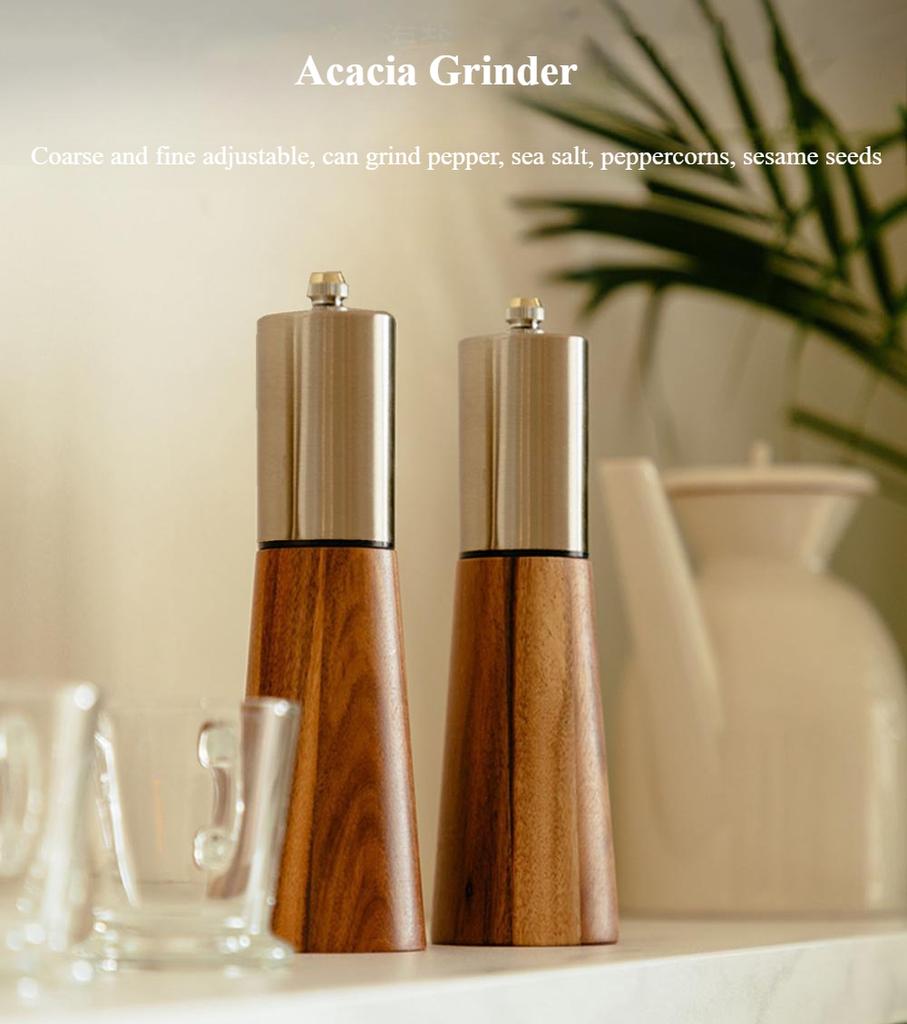 Acacia Wood GrinderManual Pepper GrinderMulti-Use Flavor BottleKitchen Tools
