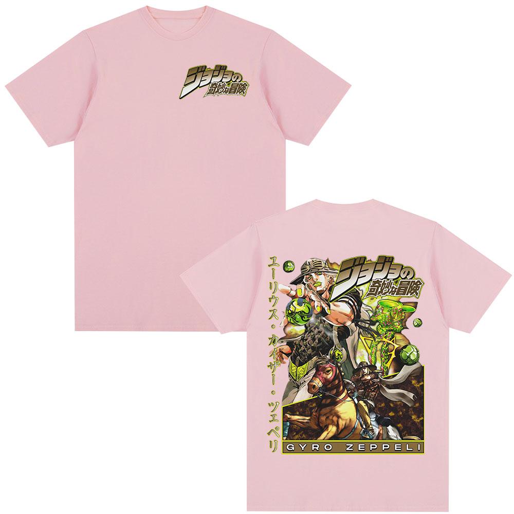 2026 New Anime JoJo Bizarre Adventure STEEL BALL RUN Gyro Zeppeli Tshirts Clothing Fashion Casual Short Sleeves T Shirts Tops