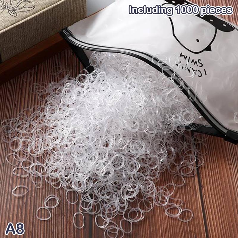 1000 Pieces Candy Color Children'S Hair Rubber Bands Kids Disposable Color Hair Band For Baby Girls No Hair Damage Headwear