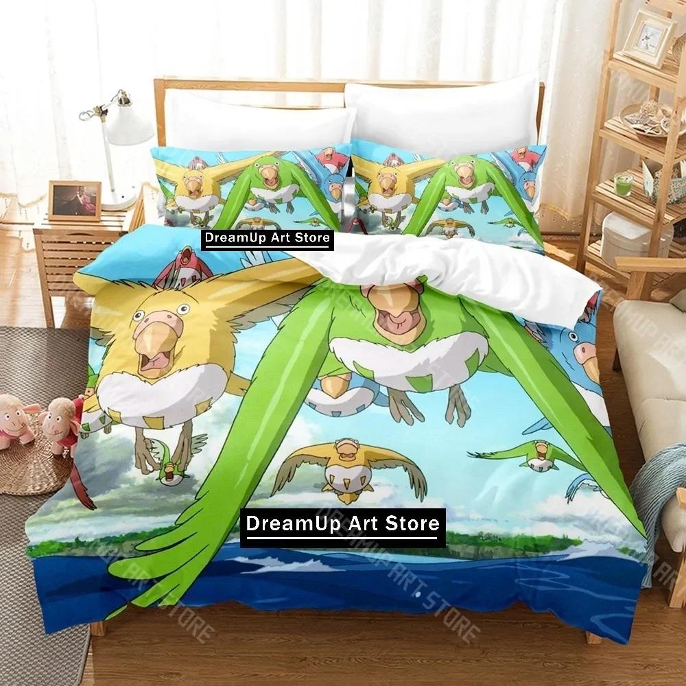 3D-tryck Pojken och hägern Sängkläder Set Enkelt Twin Fullt Queen King Size Sängset Vuxen Barn Sovrum Täcke Set Anime Säng