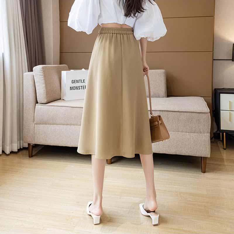 Half-length Skirt Women's Mid-length Chiffon Summer New Irregular Fashion High-waisted A-line Small Skirt