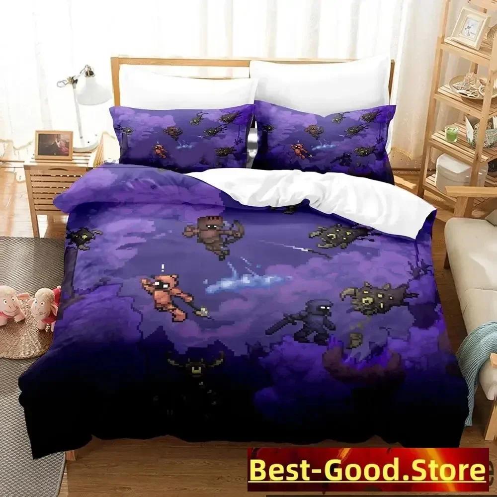 

Comforter 3D Terraria Bedding Set Printed Bed Set With Bed Soft Single Double Queen Super King Size Boys Adult Comforter (quilt)-EU Single(135*200cm)3pcs