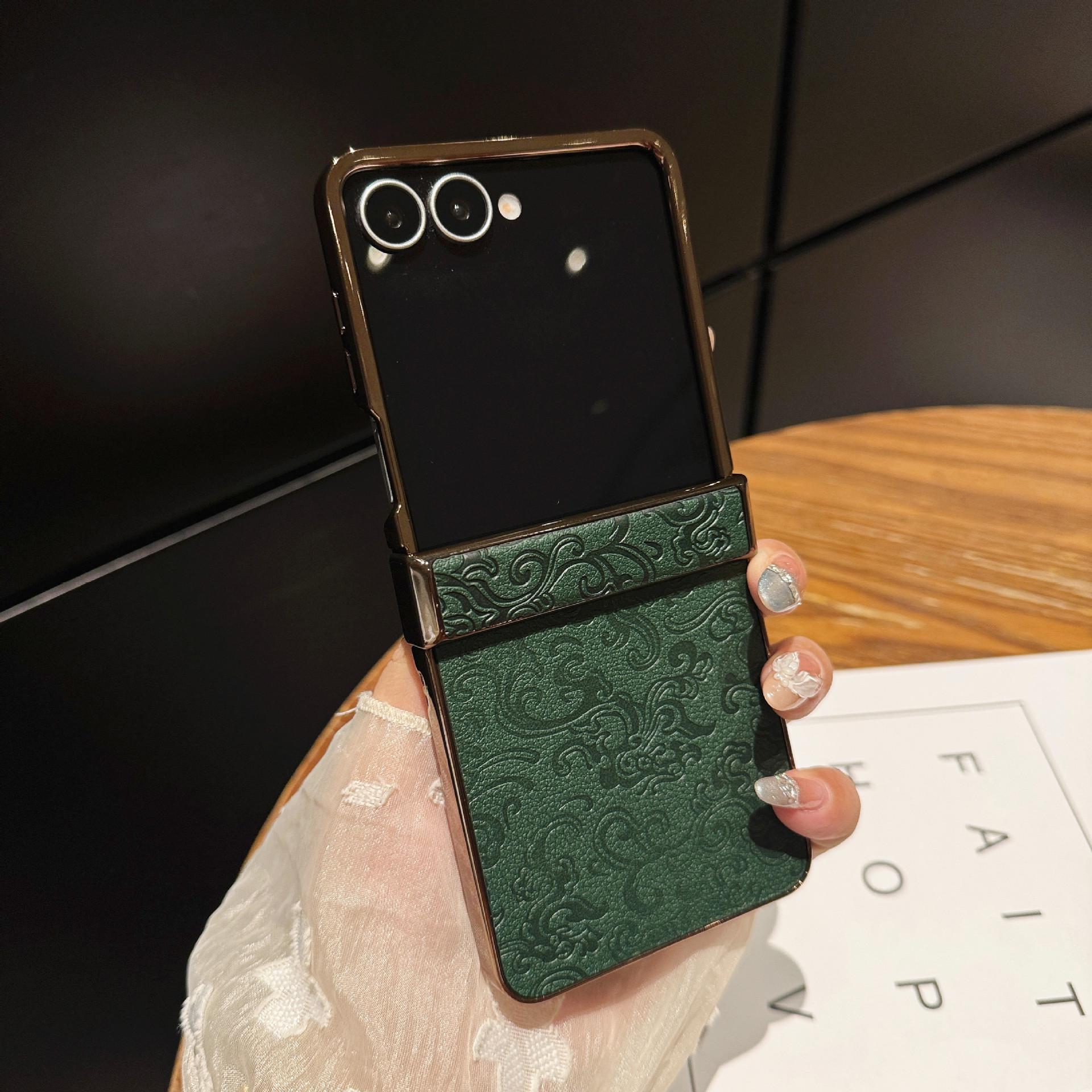 

Розкішний шкіряний чохол з візерунком дракона для Samsung Z Flip 7: Преміальний захист від падінь для Flip 6/5 Flip 3
