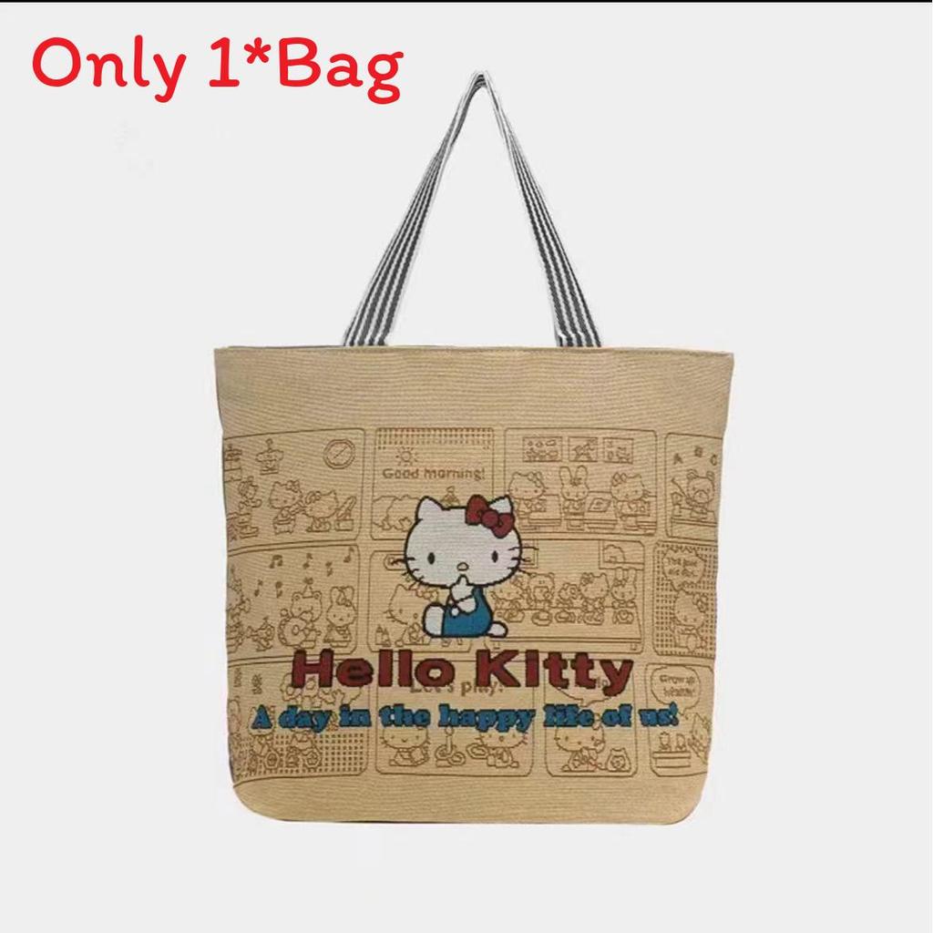 Canvas Butterfly Elephant Cat Tote Bag For Women With Sewn Details For Daily Use
