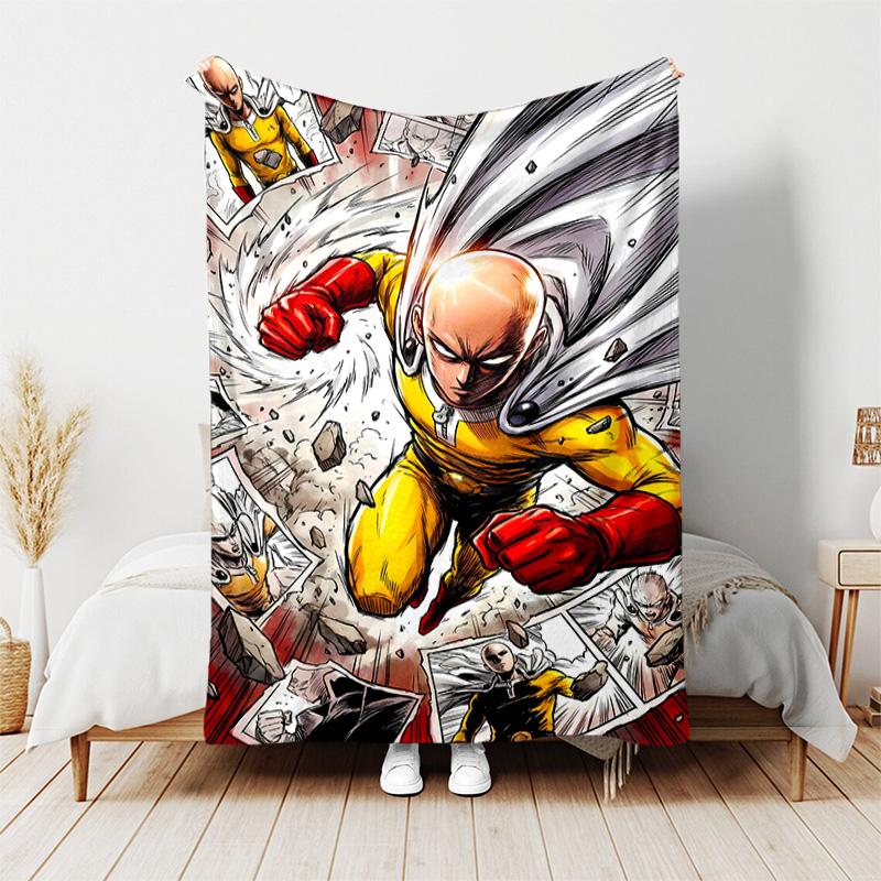 1pc Blanket - One Punch Man Saitama Print Design, Lightweight Blanket for Sofa, Bed- Soft &Warm, Gift for All Seasons