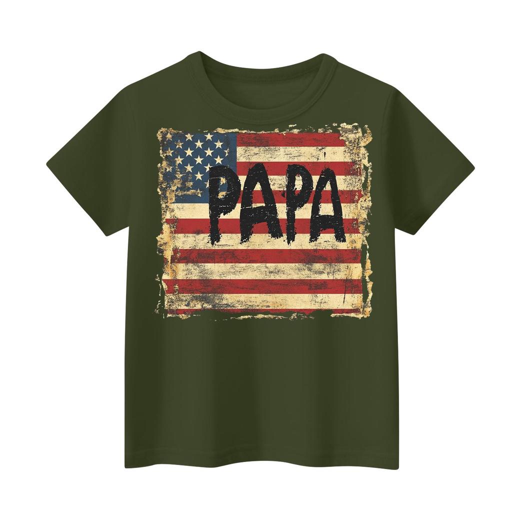Men's Loose Fit Short Sleeve T-Shirt with Patriotic Flag Print Casual Summer Daily Wear Comfortable Lightweight Top