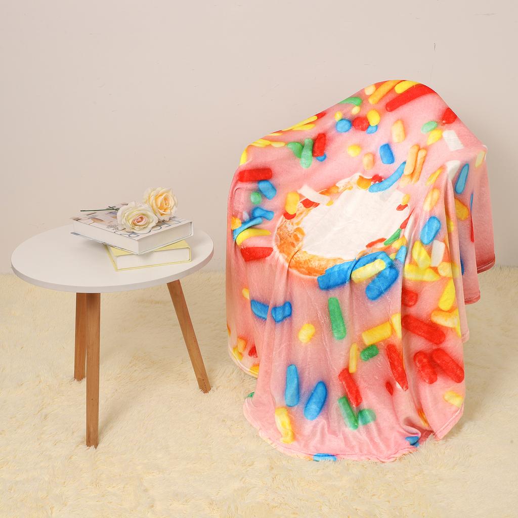 Double Sided Soft Flannel Giant Flour Blanket Burritos Tortilla Throw 285 GSM Taco Blankets Fly Pie Pizza Warm Wrap Food Blanket