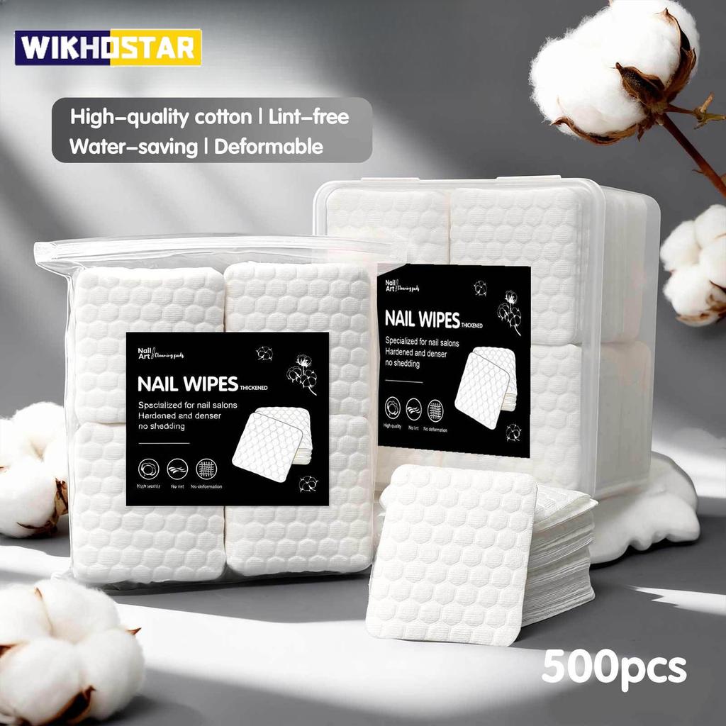 200/500Pcs/pack/box Solid Durable Nail Tools Manicure Gel Nail Polish Remover Pads Lint-Free Wipes Napkins Wraps