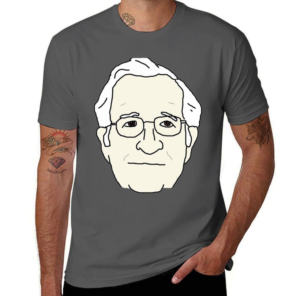 Noam Chomsky Tshirt Basic Solid Color Short Sleeve Cotton Top Tshirt