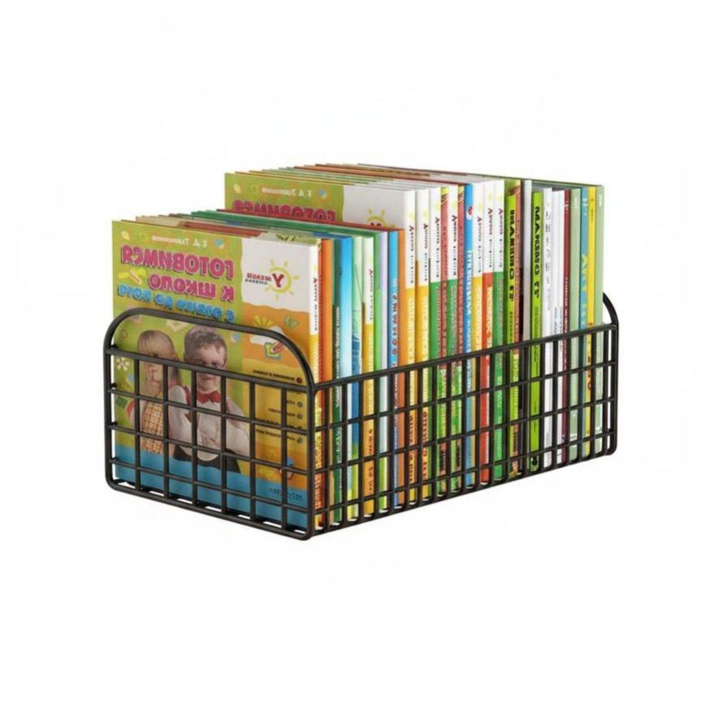 Single Layer Shelf Modern Metal Storage Basket Solid Color Design Organizer for