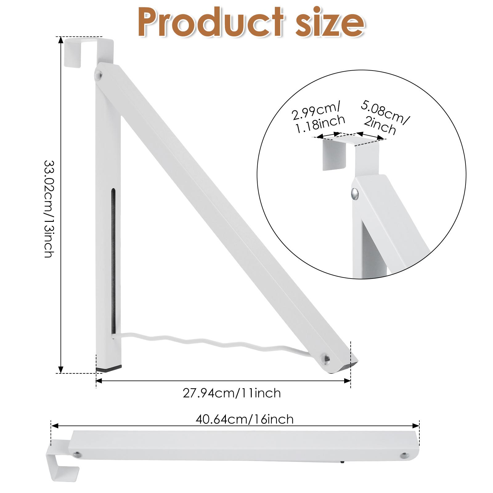 

2/4PCS Clothes Drying Rack Wall Mounted Foldable Clothes Hanger Organization Storage Backpacks Hanger Rack for Dorm Laundry Room 2Pcs білий