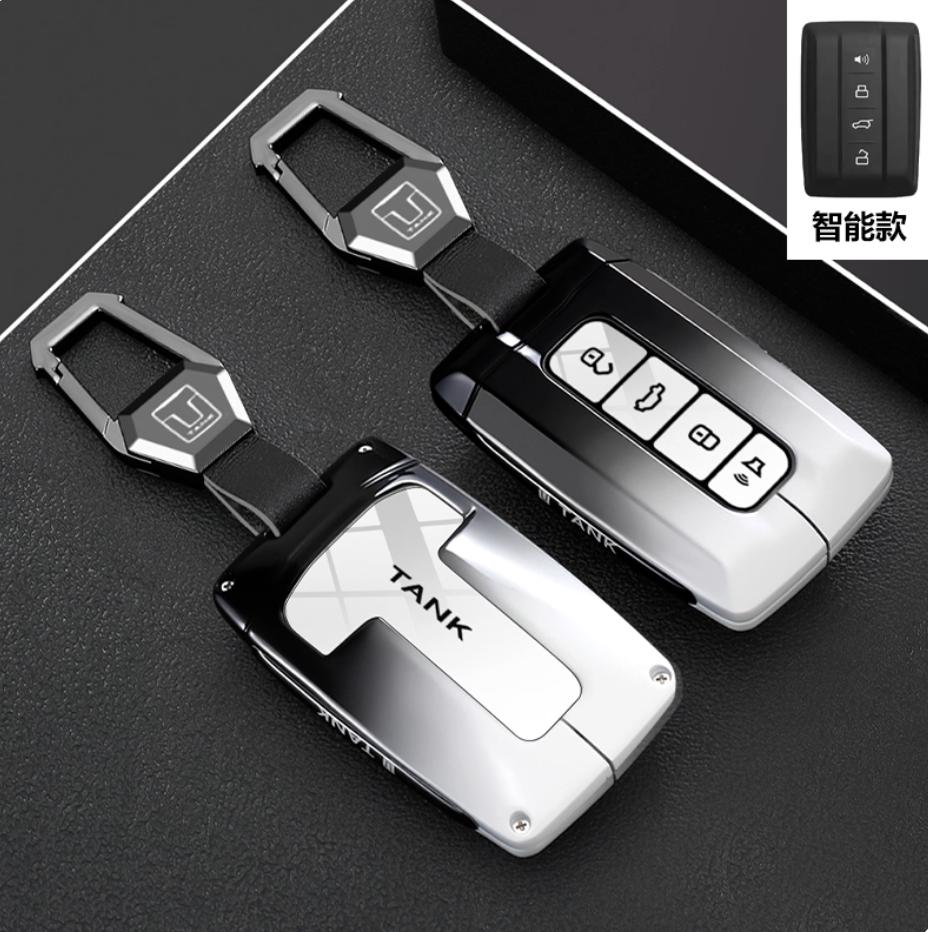 Zinc Alloy Car Key Case for Great Wall GWM TANK 300 400 500 700 Remote Cover Bag Shell Keychain Holder Accessories