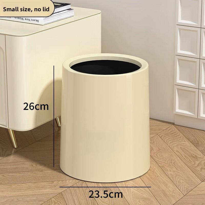 Nordic Double Layer Round Tra Can for Office Living Room Bedroom Kitchen Batoom Simple Creative Home Use Waste Bin