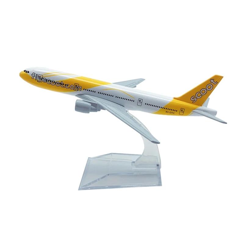 

1/400 Сплав Самолет Металлическая Модель 16см Литая Модель Самолета B-777 SCOOT Airlines Модель Самолета для Демонстрации Декор