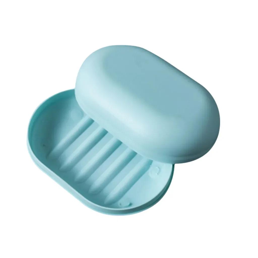 Soap Box Case Dishes Waterproof Leakproof Soap Box Cover 4 colors Bathroom Accessories Toilet Laundry
