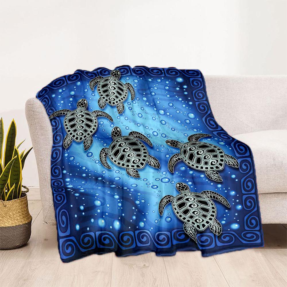 1pc Ocean Life Adventure Blanket Soft and Warm for Sofa Office Camping Travel Livingroom Great Gift for Friends and Family Comfortable