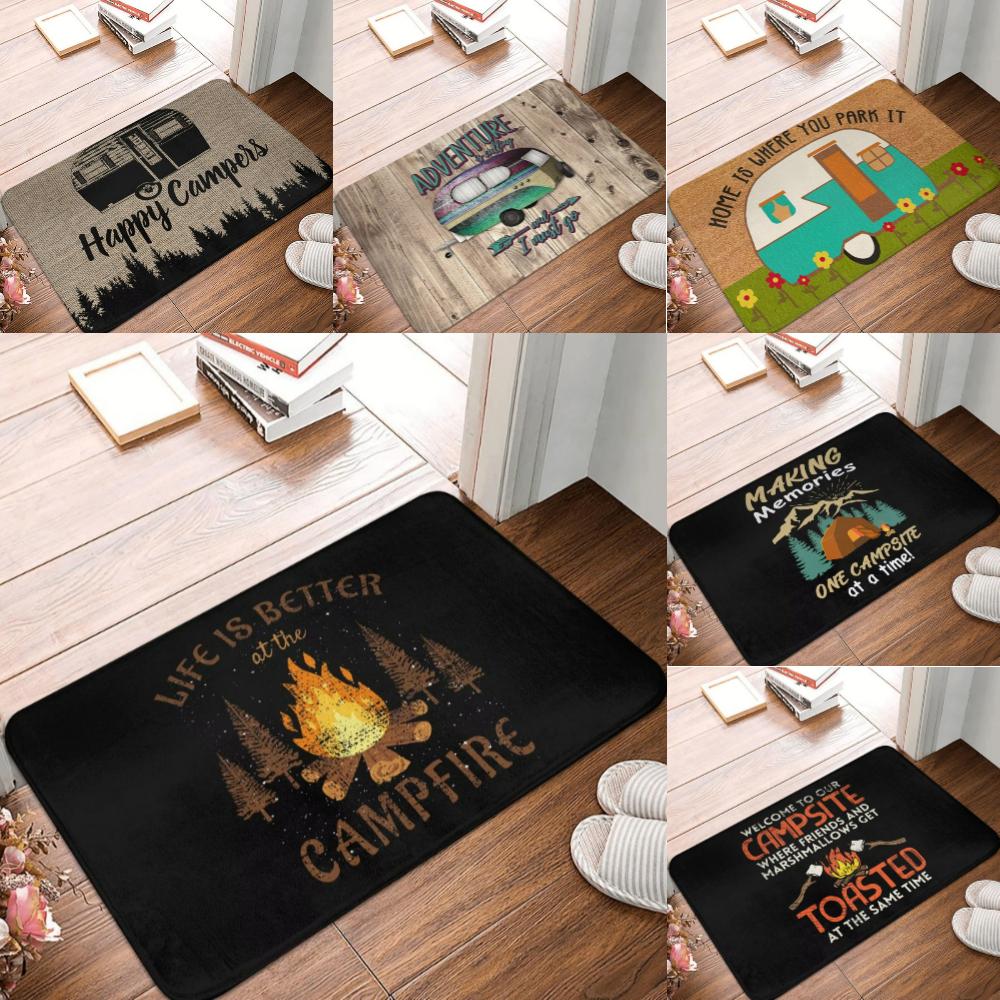 Whimsical Motorhome Adventure Print Mat, Durable Anti-Slip Doormat for Home Kitchen Bedroom Living Room Entrance Carpet