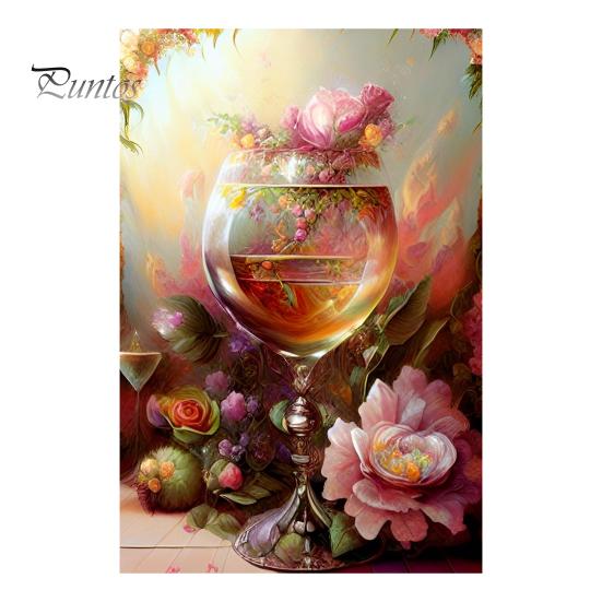 

Бокал для вина, набор для рисования цветов, 5D DIY, стразы, повышение креативности, снятие стресса, развитие терпения, рисунок со стразами для всех возрастов E