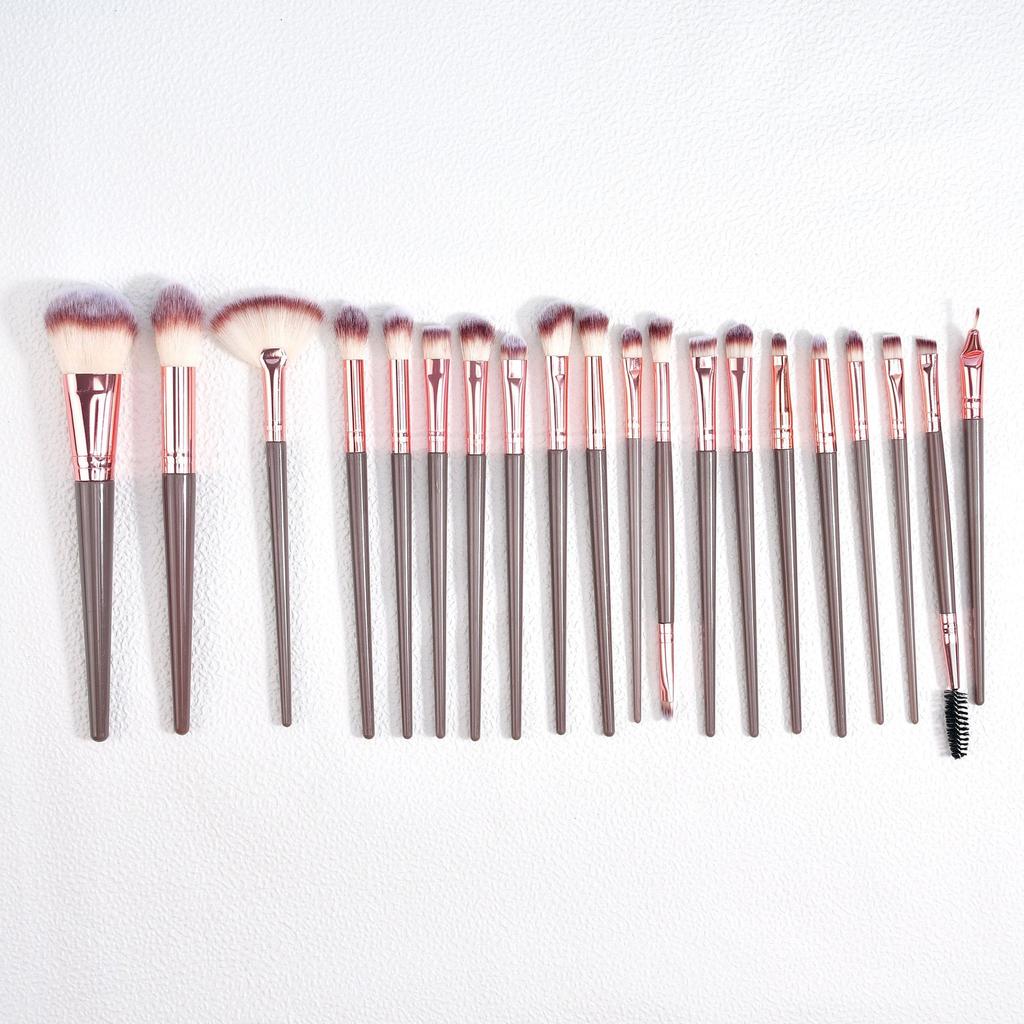 Heißverkaufendes Champagnerfarbenes Make-up-Pinselset mit Tasche 10 Stück 20 Stück Beauty-Werkzeuge Foundation-Pinsel Lidschatten-Pinsel Puderpinsel Gold