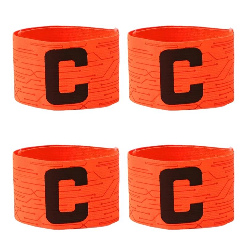 

Adjustable Nylon Football Captain Armband Durability Football Captain Sleeve Bands Elastic Arm Bands Team Accessories оранжевый