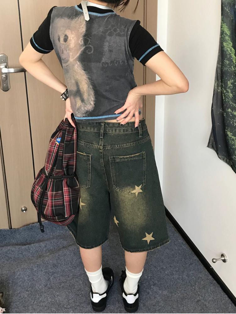 Корейские модные женские синие джинсовые шорты — фото 6