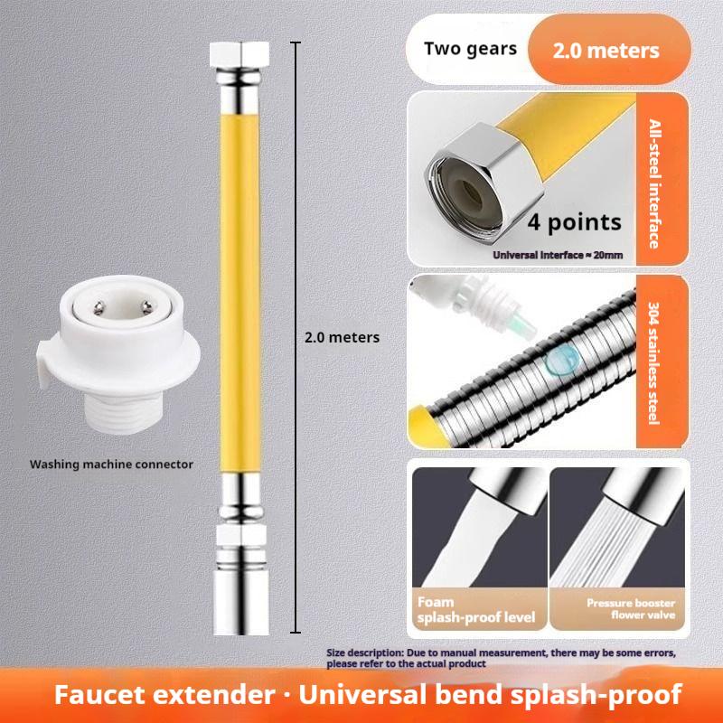 2 Tryby Przedłużka Przedłużacz Baterii Łazienkowy Regulowany Swobodnie Wyginany Odporny na Zachlapania Uniwersalny Adapter Rurki Przedłużającej 360 Stopni Kuchnia