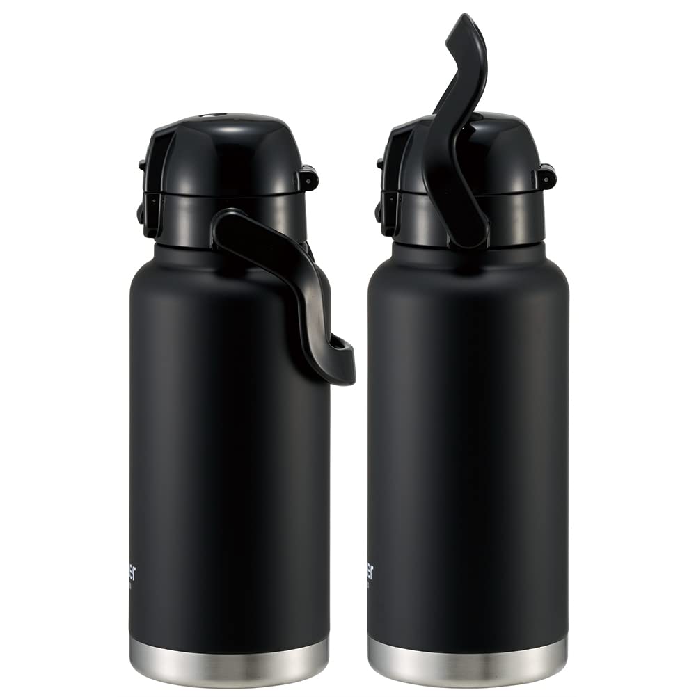Skater STD10H-A Stainless Steel Direct Drinking Bottle with Handle, 1000ml Water Bottle, Black