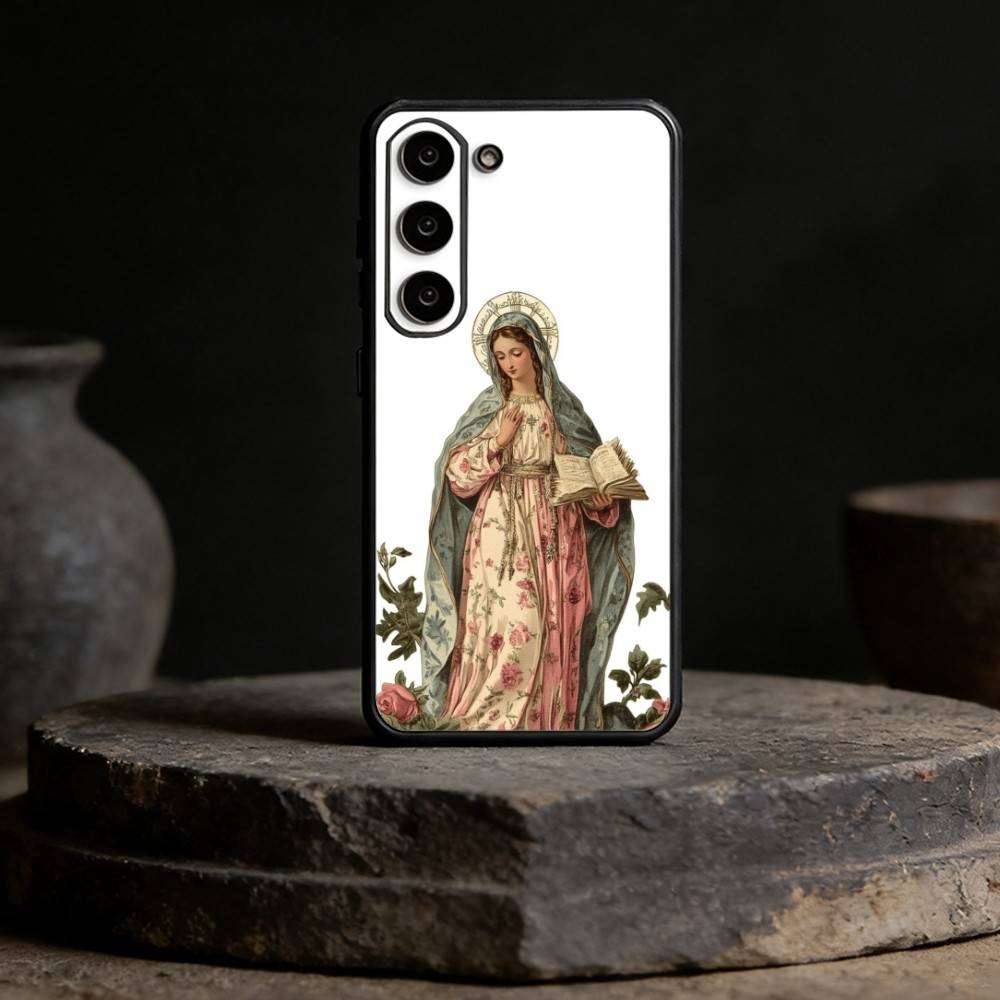 

Virgen Mary Virgin Bible Phone Case For Samsung Galaxy A91,80,73,72 ,71,53,52,32 ,31,22,21s,20,Soft Black Case Samsung a32 4g